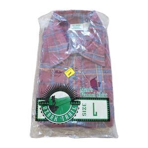 NWT Vintage Ozark Trail Sz Large 100% Cotton Mens Red Flannel Long Sleeve Shirt
